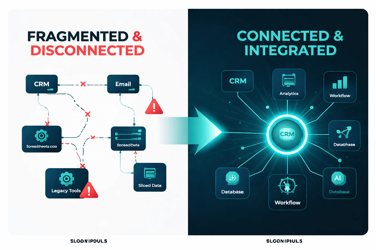 Disconnected systems vs integrated tech systems comparison